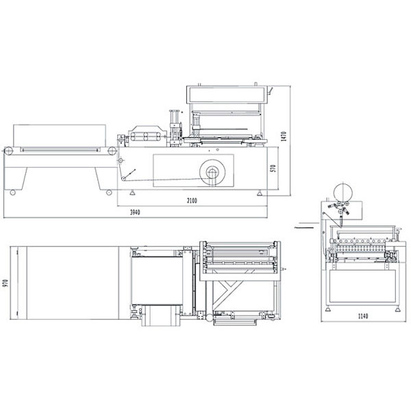 GB-600全自動(dòng)滾邊封切熱收縮包裝機(jī)平面設(shè)計(jì)圖